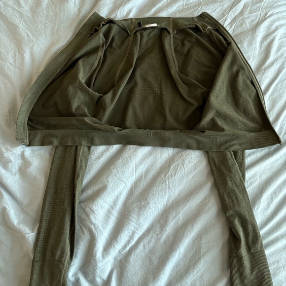 Gymshark Vital Seamless 2.0 Midi Zip Up Jacket - Base Green Marl - Picture 8 of 9